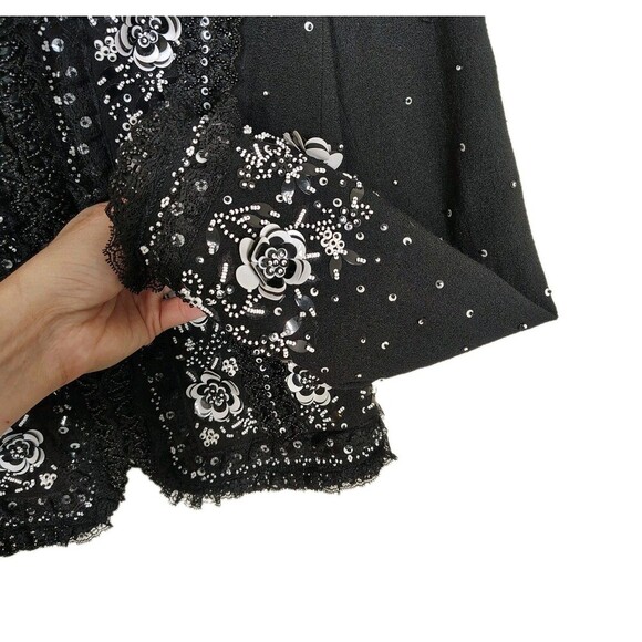 Escada Couture Womens Gala Glam Beaded Jacket 38 Black White Old Money - Picture 4 of 16